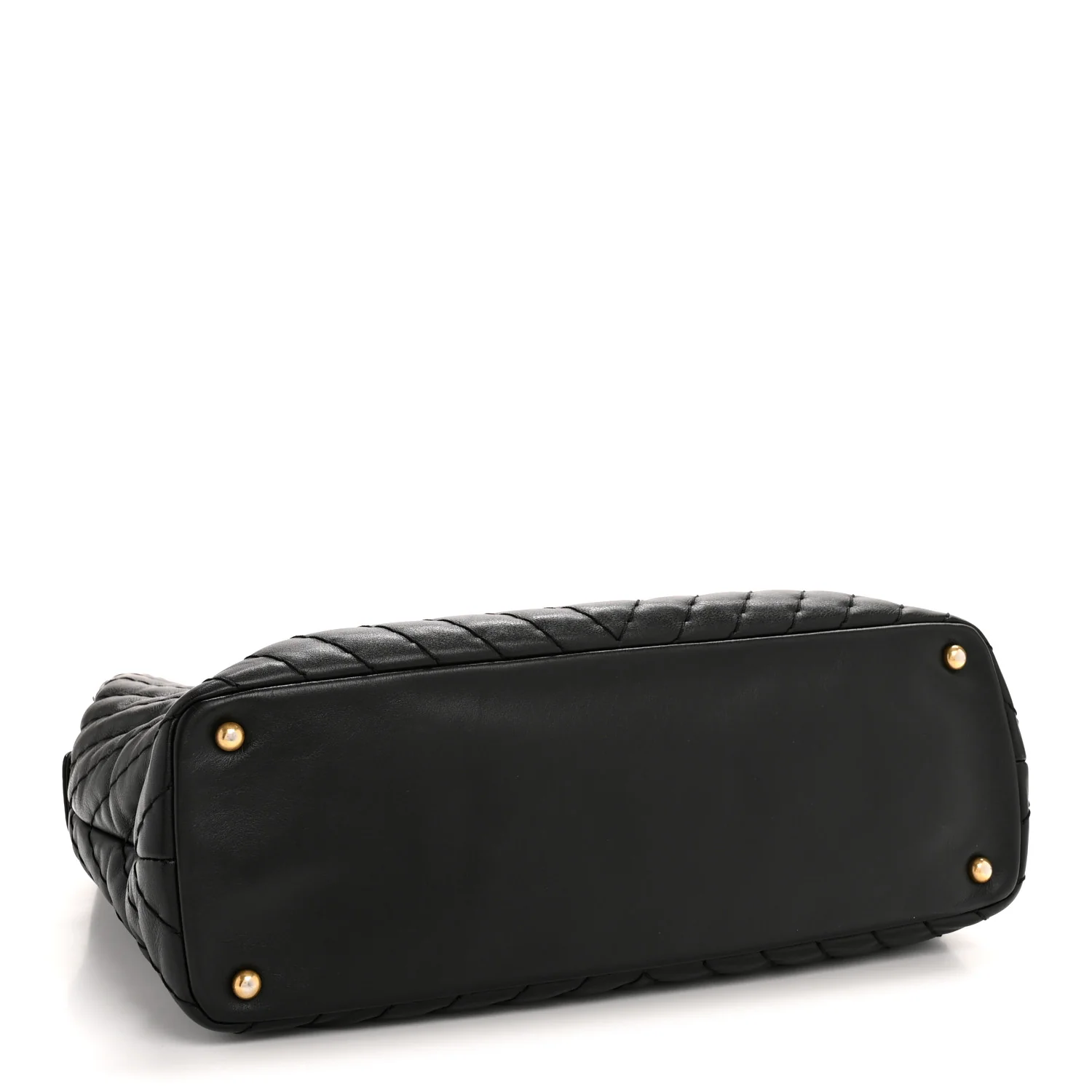 Calfskin Chevron Quilted Surpique Tote Black