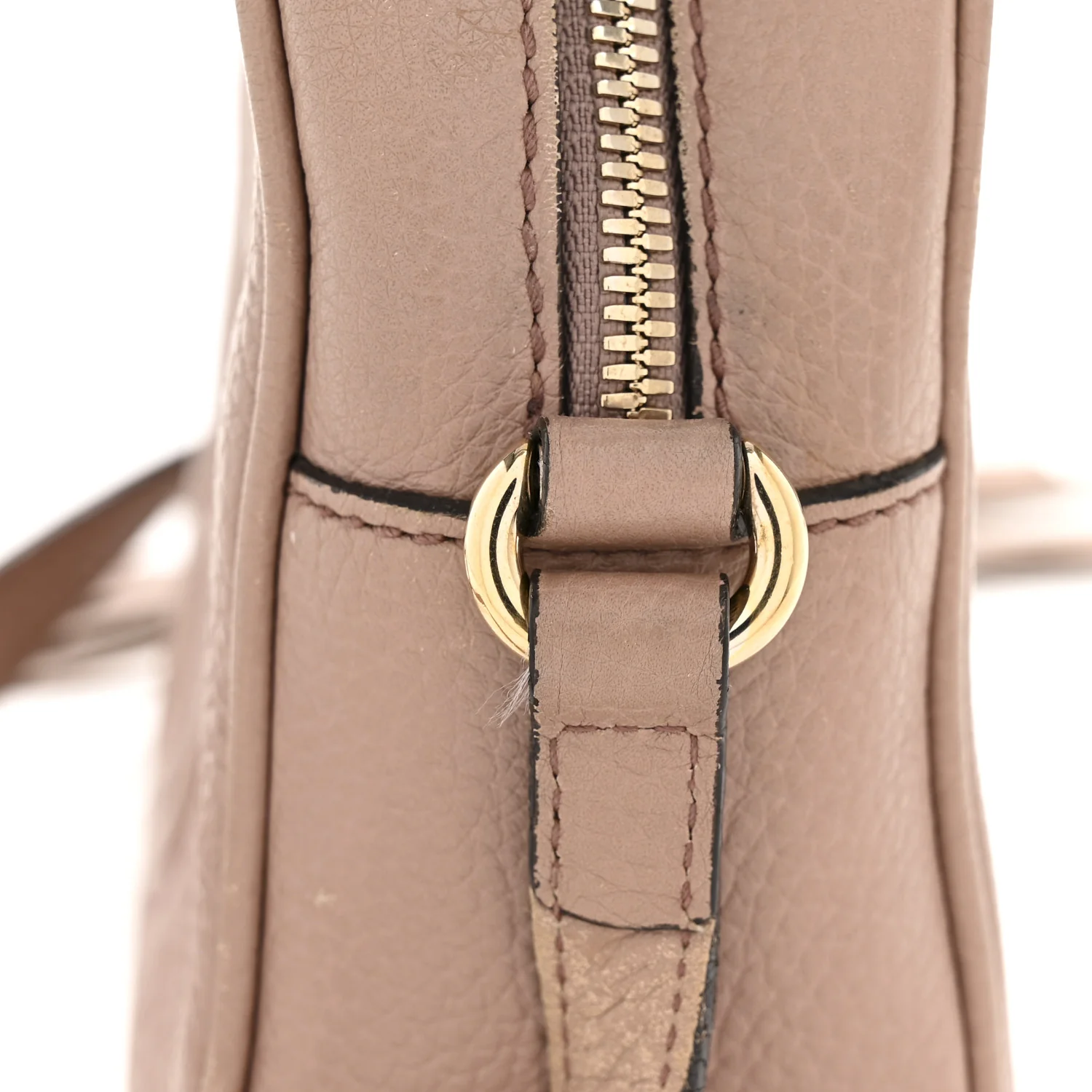 Pebbled Calfskin Small Soho Disco Bag Rose Beige