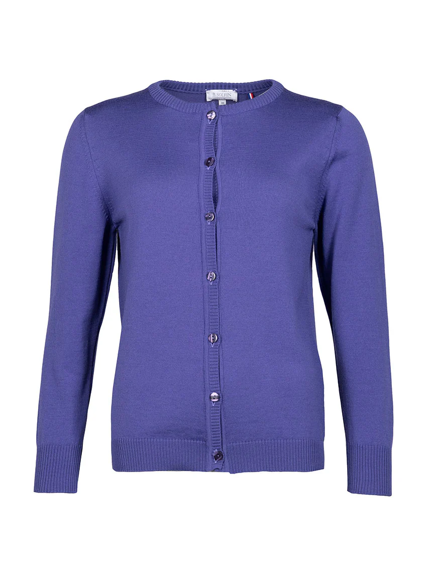 Cardigan femme en laine violet lavande