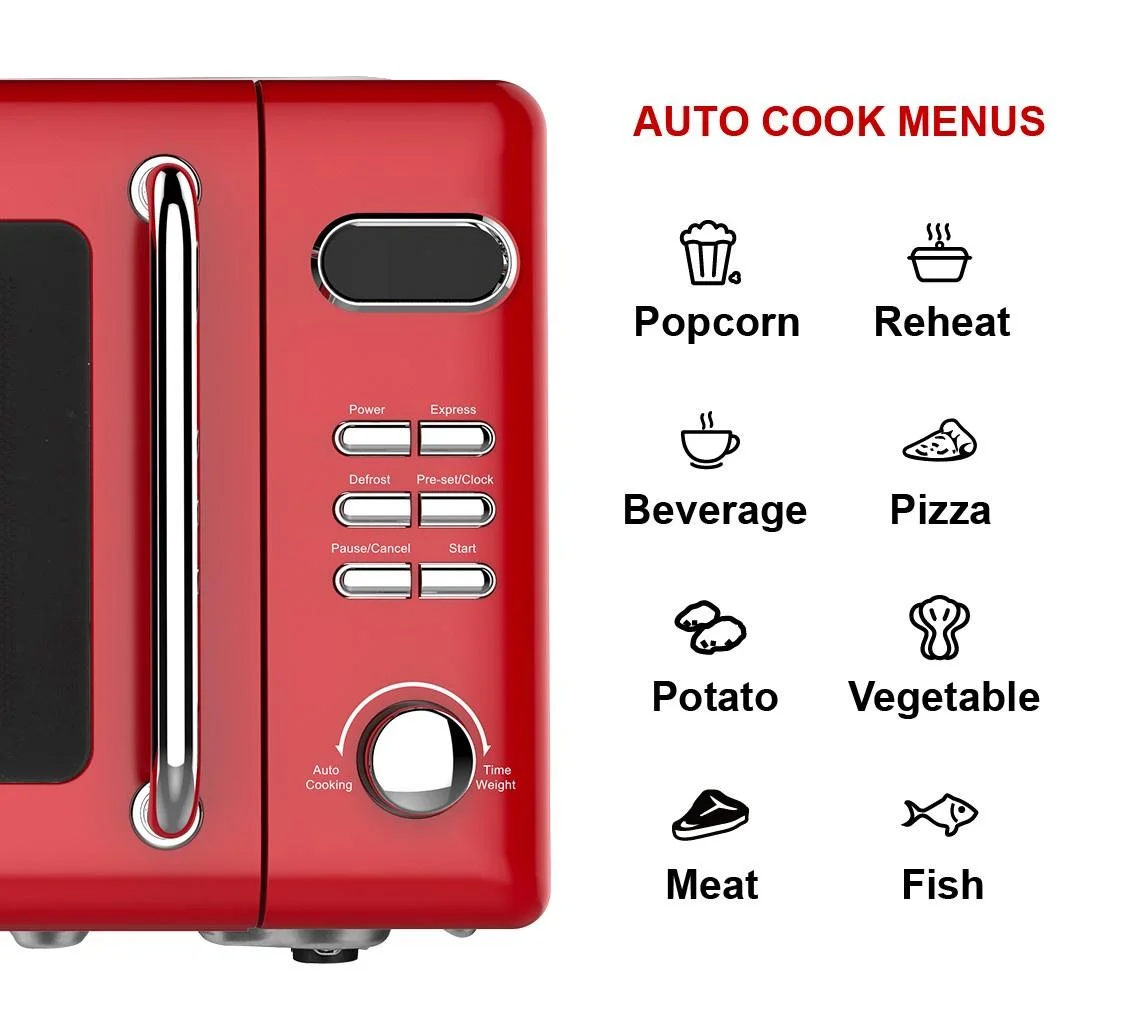 0.7 Cu Ft, 700W Red Retro Countertop Microwave Oven, MWR7020RD - Image 6