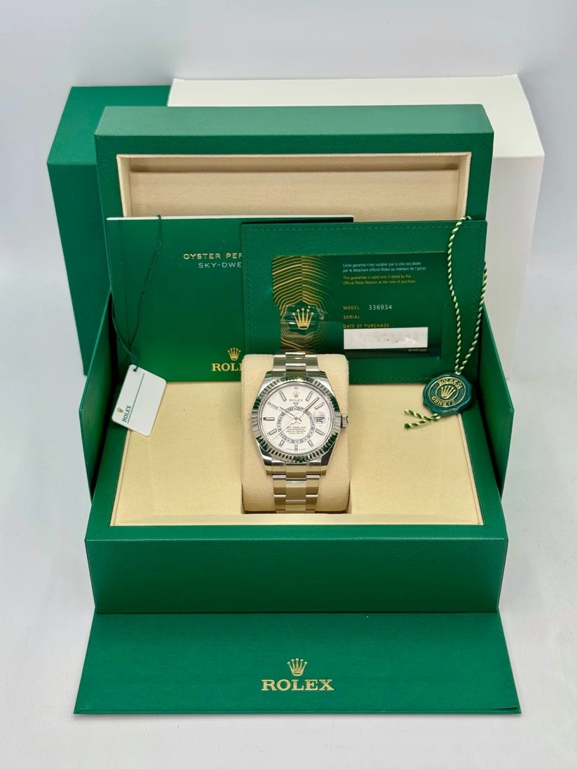[Super Clone]RLX  Sky-Dweller 42mm Stainless Steel White Dial Oyster - 336934