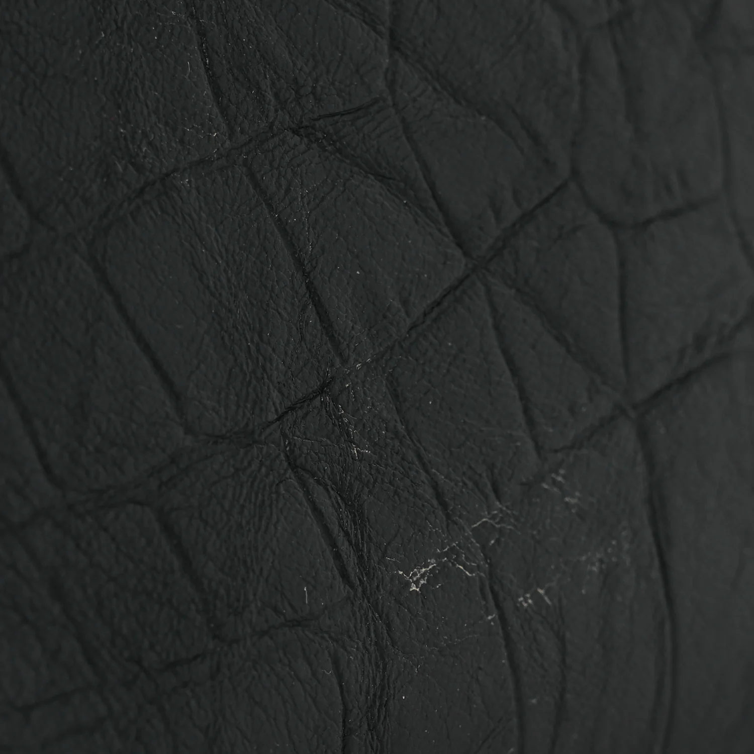 Calfskin Crocodile Embossed West Hollywood Monogram Fold Over Clutch Black
