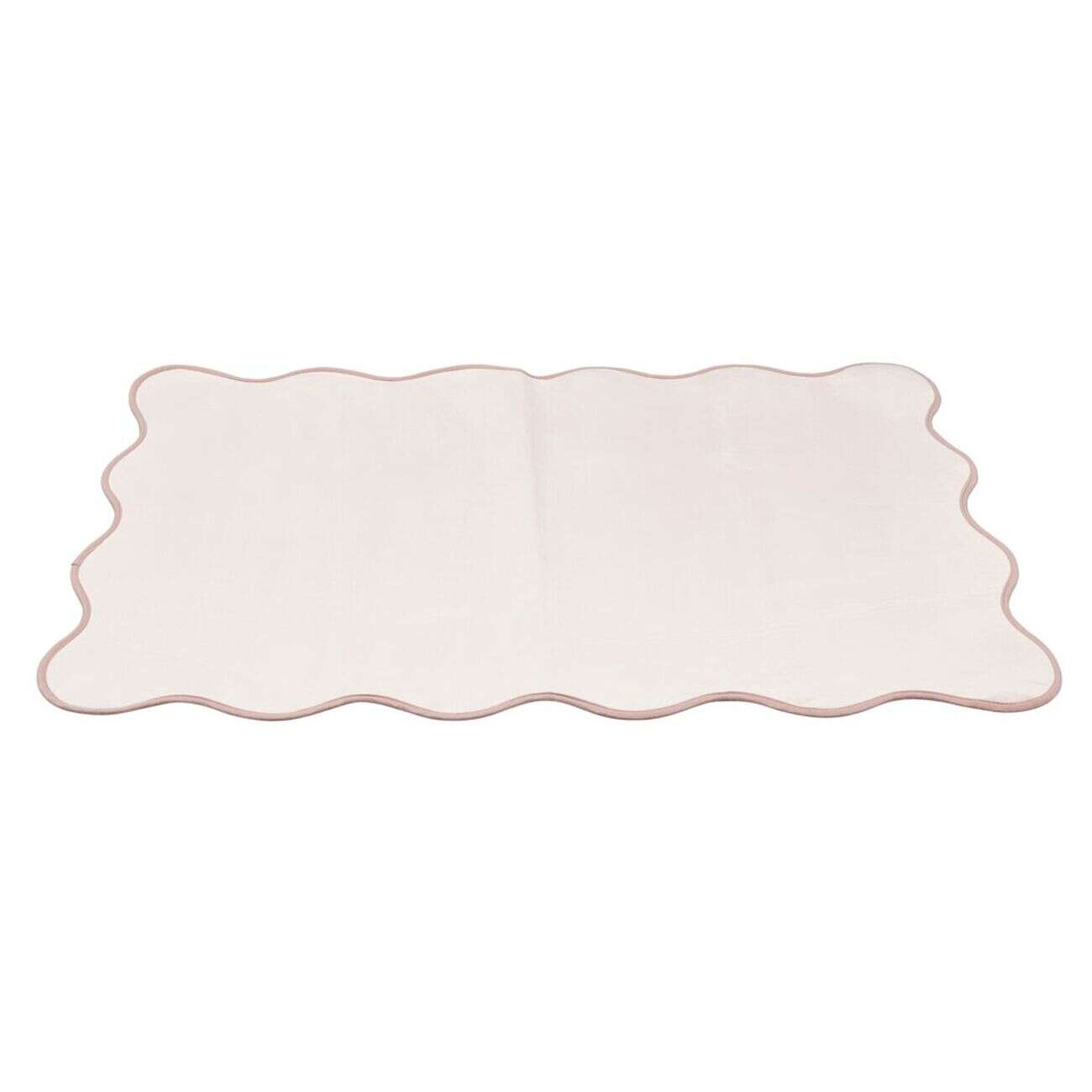 Tapis rectangulaire contour vague Wavy polyester rose 80x120cm