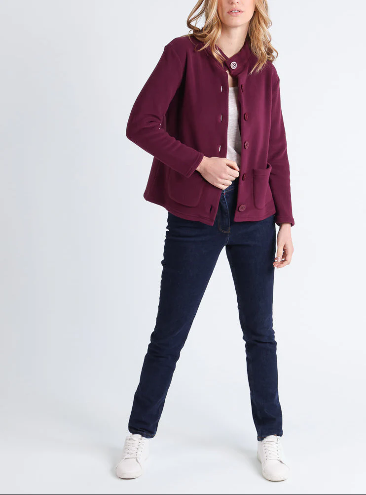 Veste polaire femme violet prune