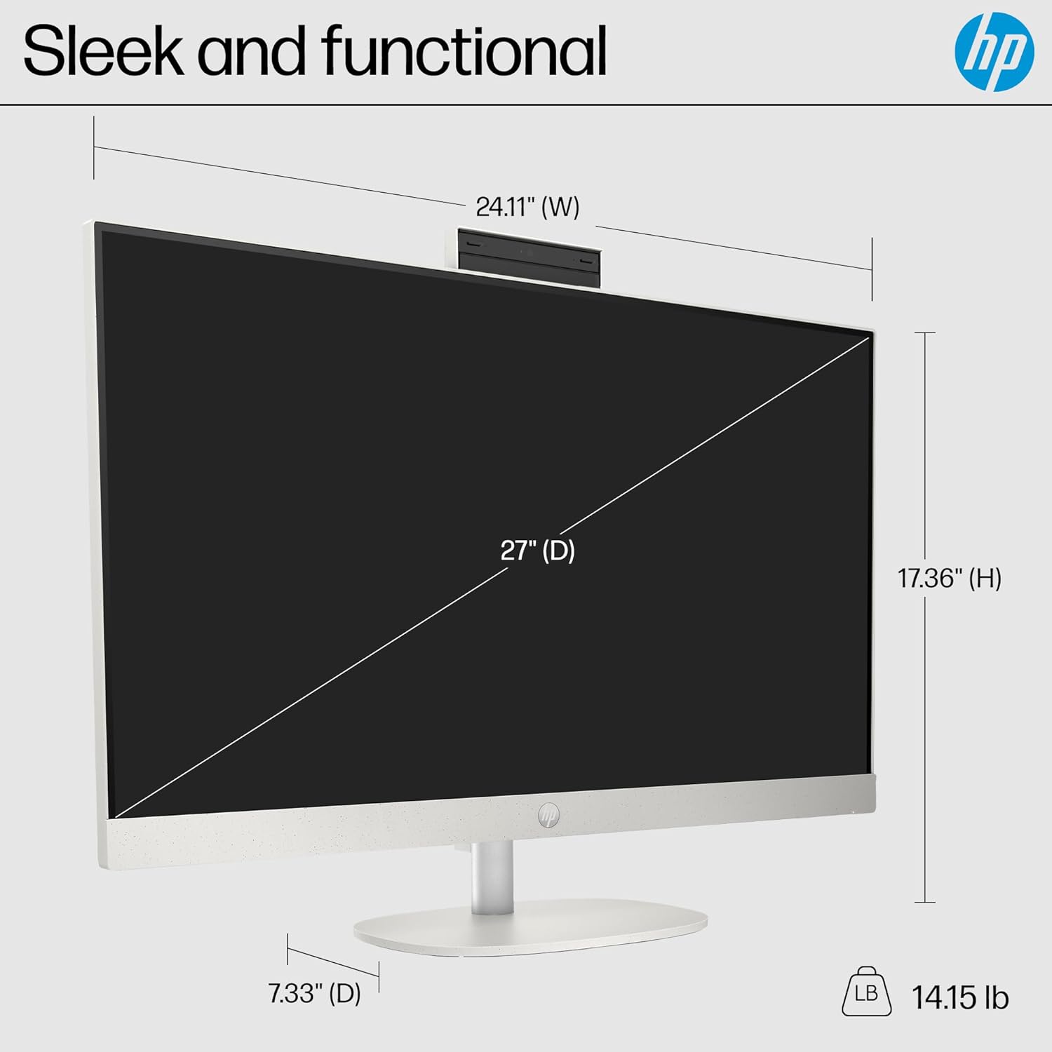HP 27 inch All-in-One Desktop PC  FHD Display  AMD Ryzen 7 7730U  32 GB RAM  1 TB SSD  AMD Radeon Graphics  Windows 11 Home  27-cr0012 (2024)