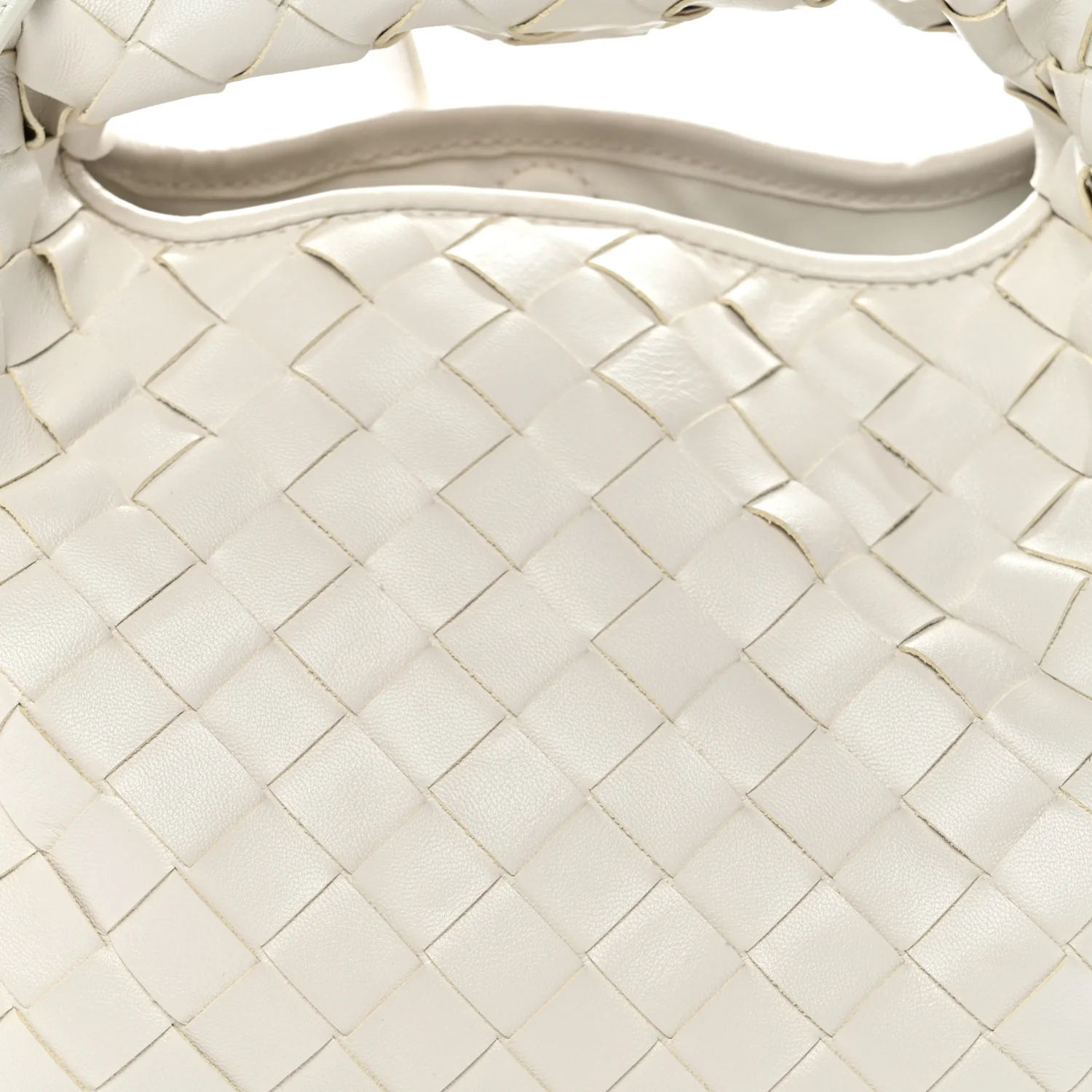 Calfskin Intrecciato Mini Hop White