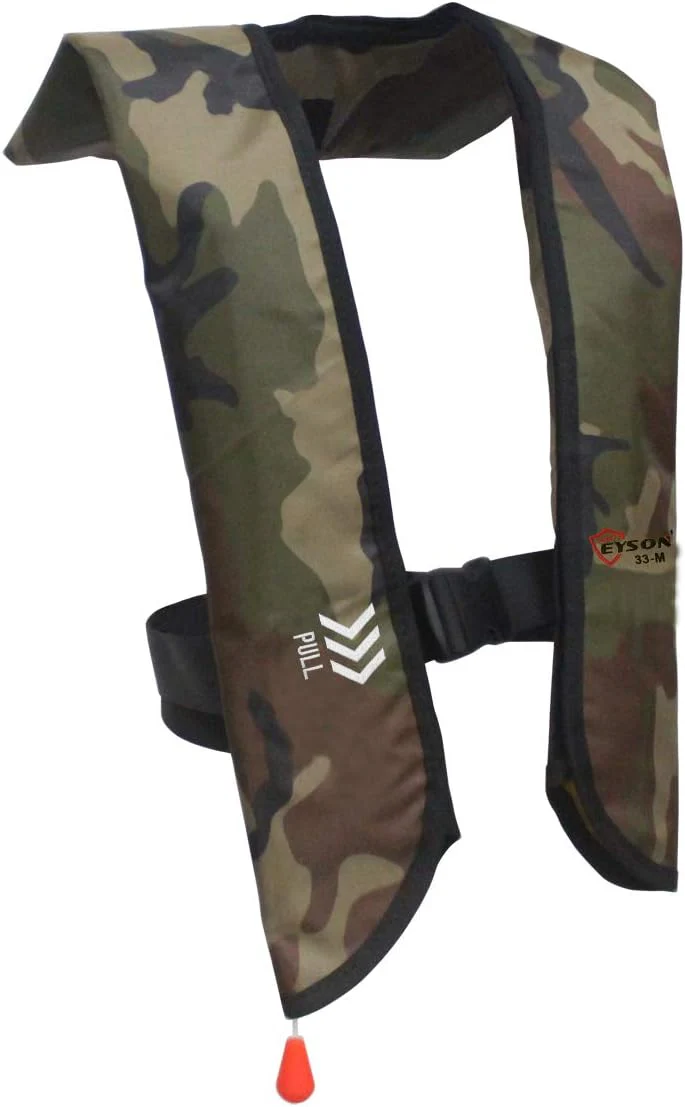 Lnflatable Life Jacket Life Vest Basic Manual (639 Green Camouflage Manual)