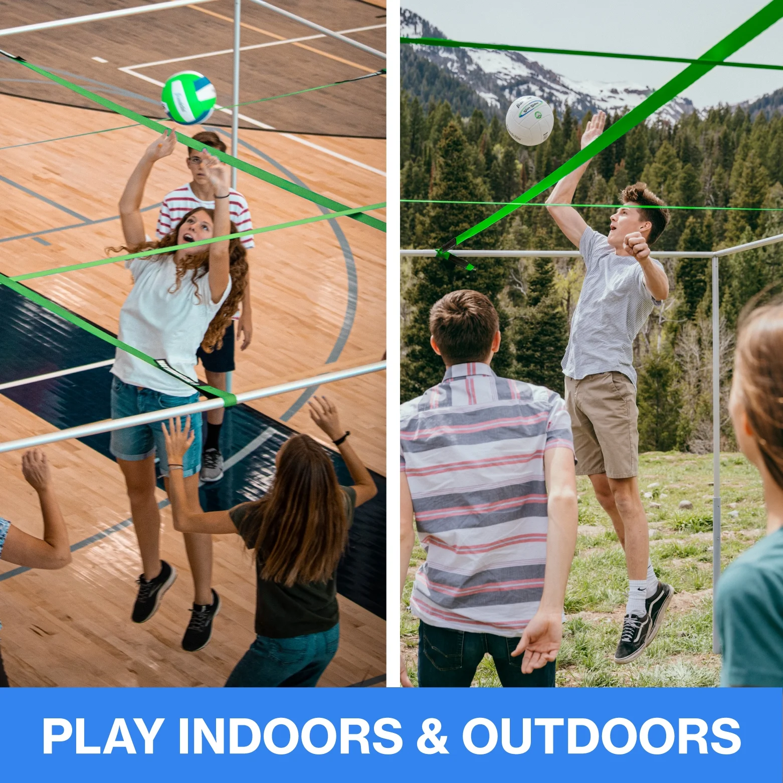 9 Square, volleyball, indoor/outdoor yard game Mill Finish Aluminum - Image 6