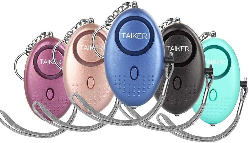Personal Alarm for Women, 5 Pack 140DB Emergency Self-Defense Security Alarm Keychain with LED Light for Women Kids and Elders (Black, Blue, Purple, Rose Gold, Light Green)