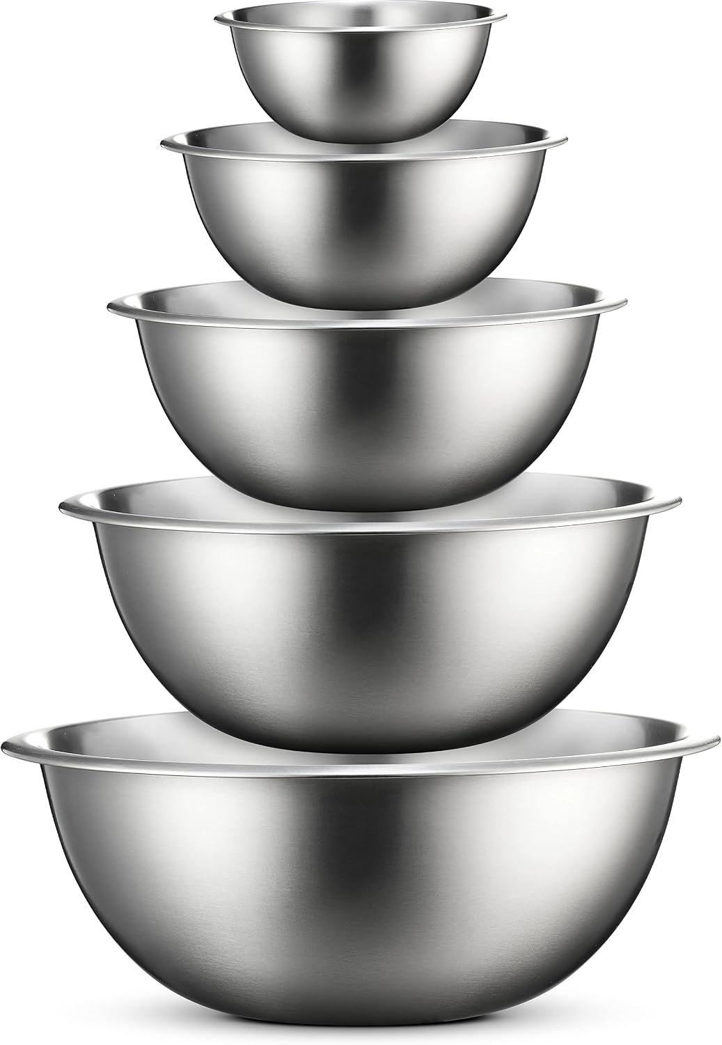 FineDine Stainless Steel Mixing Bowls Set, 6-Piece Metal Bowls