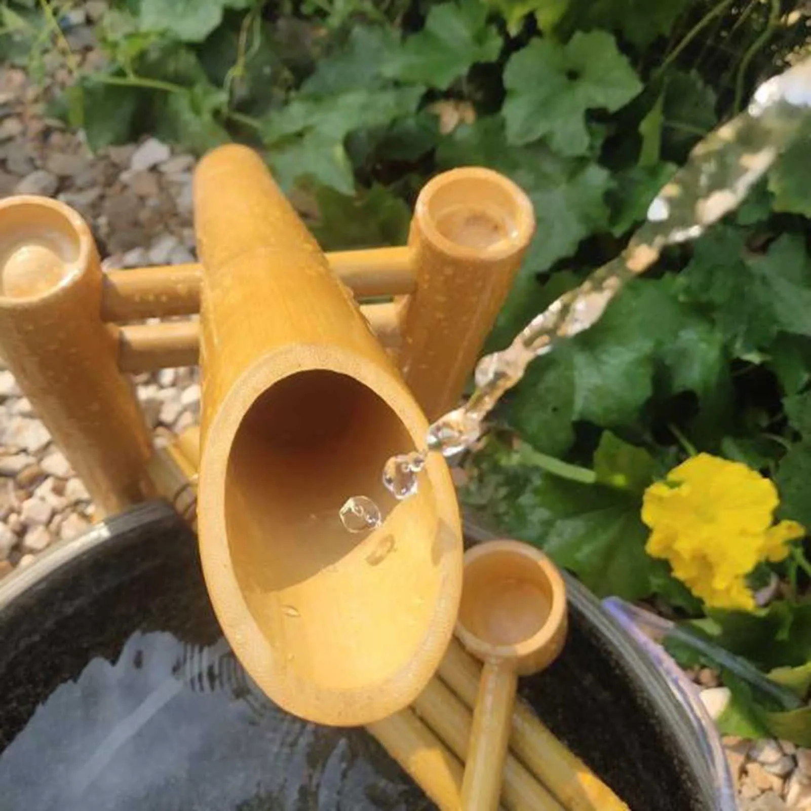 Swing Fountain For Outdoors, Zen Garden Water Fountain Bamboo, With Pump, DIY Zen Fountain, Bamboo Water Feature Zen Fountain Set - Image 3