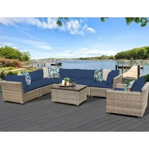 Ensemble de sièges modulables Rochford 8 pièces avec coussins