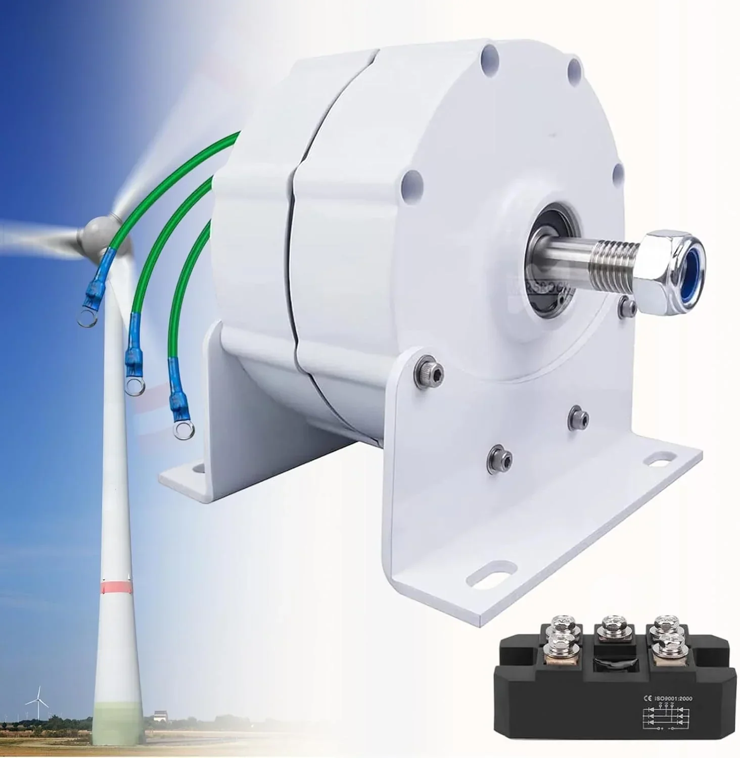 12000W Low Rpm Permanent Magnet Generator 12V 24V 48V 120V 220V Free Energy Gearless Permanent Magnet Generator Motor DIY for Wind Turbine w
