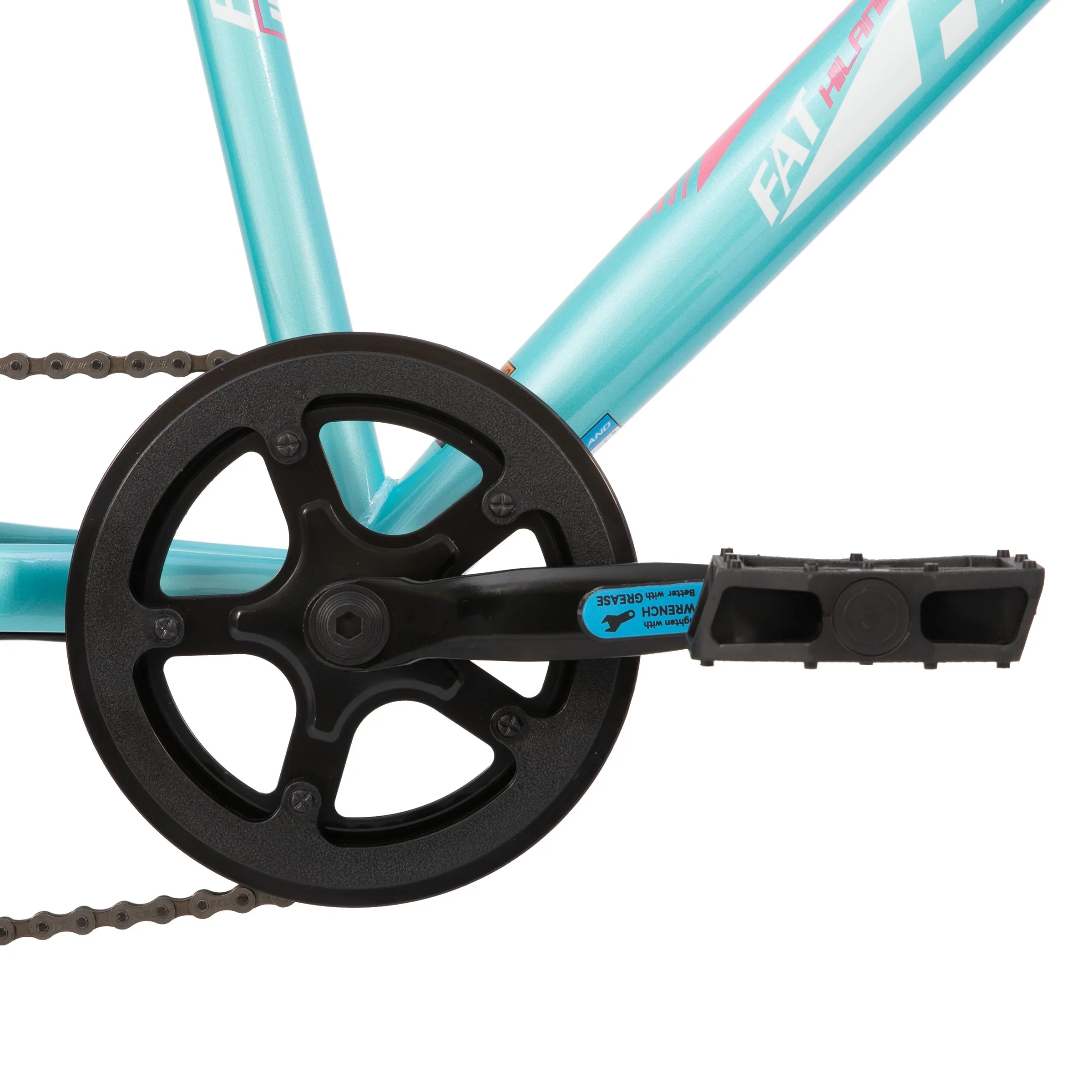 Hiland Fat Tire Bike, Shimano 7-Speed, Dual-Disc Brakes, 24 inch Trail Mountain Bike, Blue