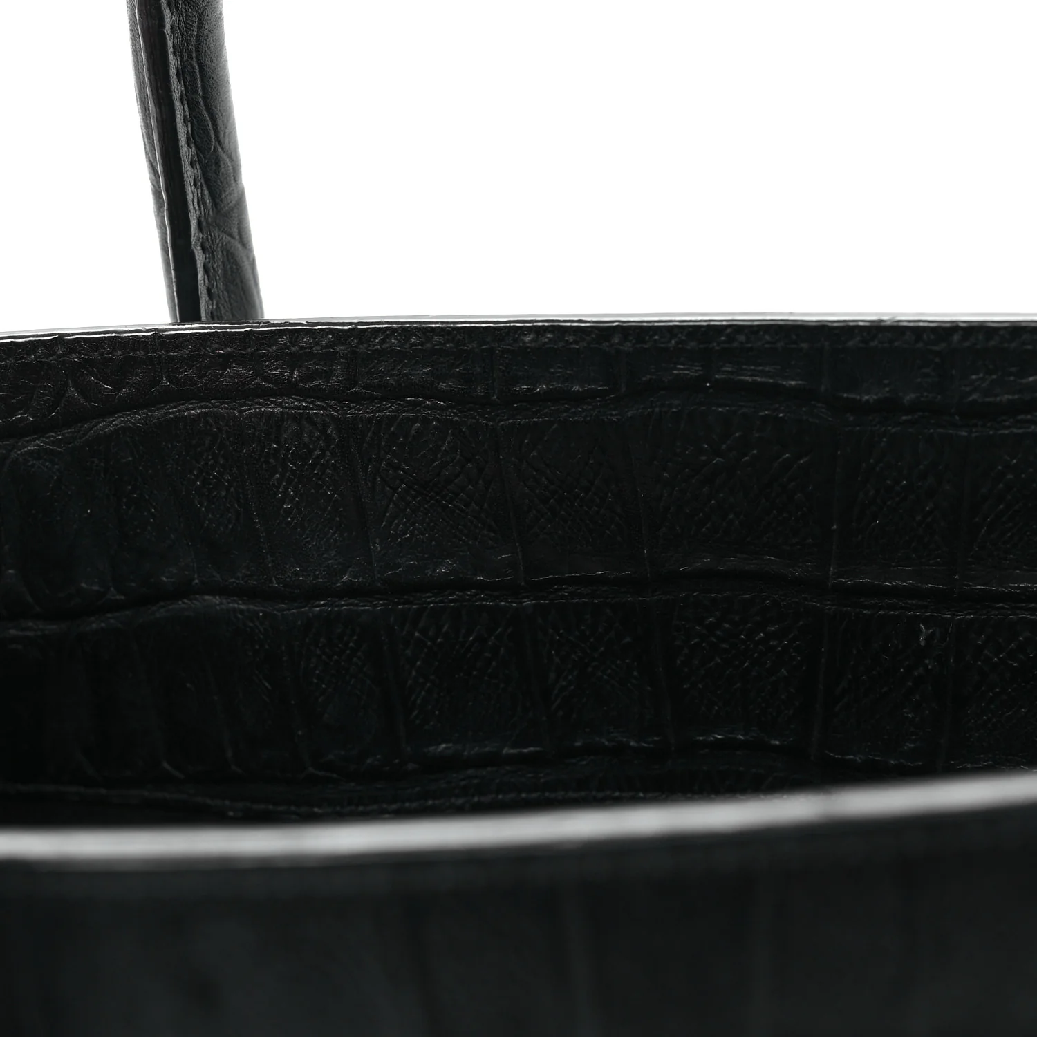 Calfskin Crocodile Embossed Large Sac De Jour Carryall Black