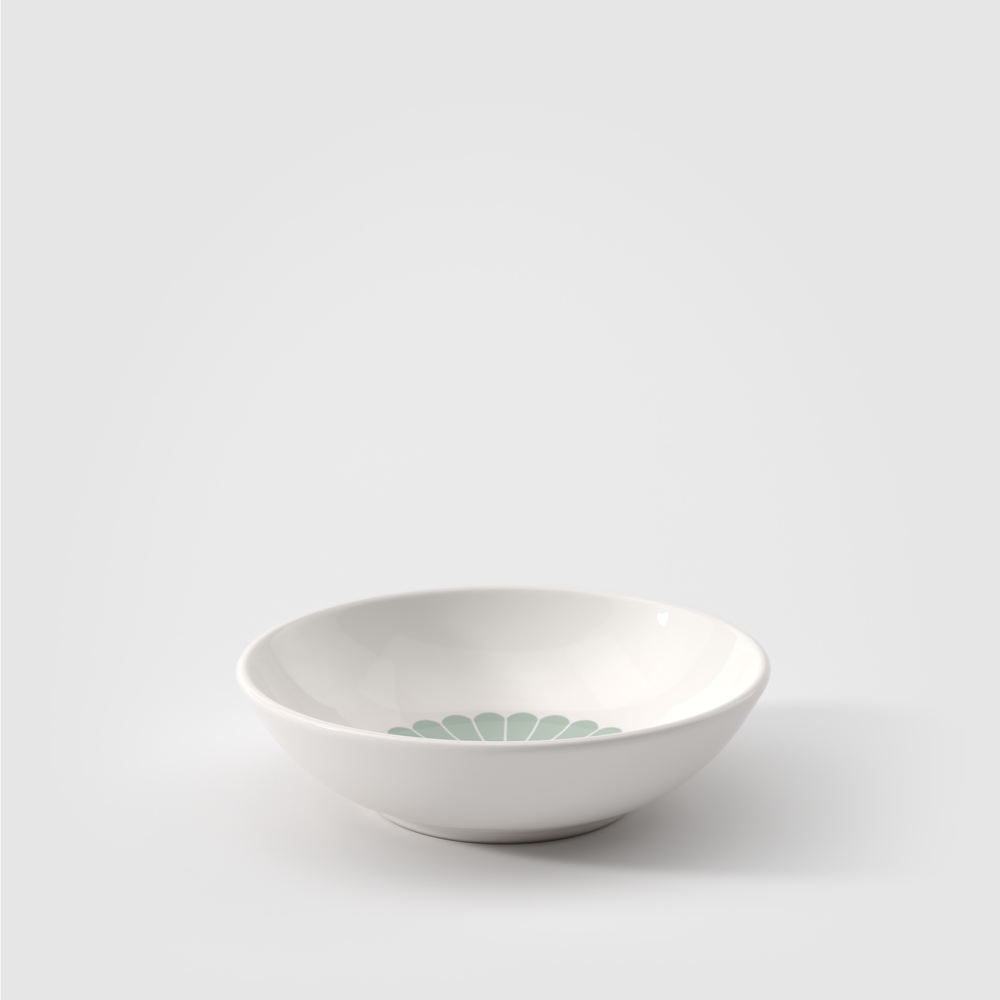 Fleur Appetizer/ Dessert Bowl - Green, 3.8 oz, Premium Porcelain