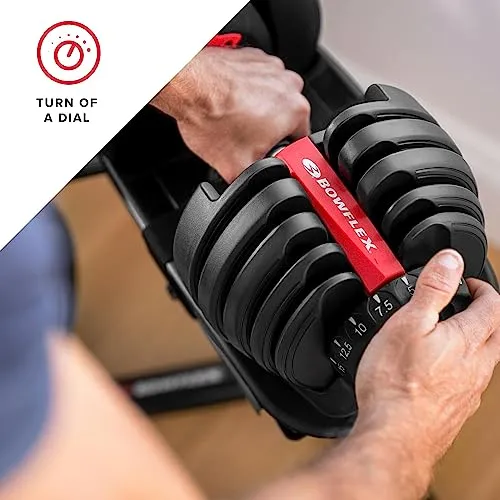 Paire d'haltères réglables Bowflex SelectTech 552, 2,3 à 23,8 kg, équipement de musculation compact pour la maison