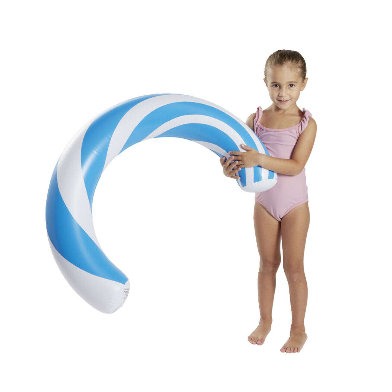 Frite gonflable XL plastique bleu et blanc 58x15xL89cm