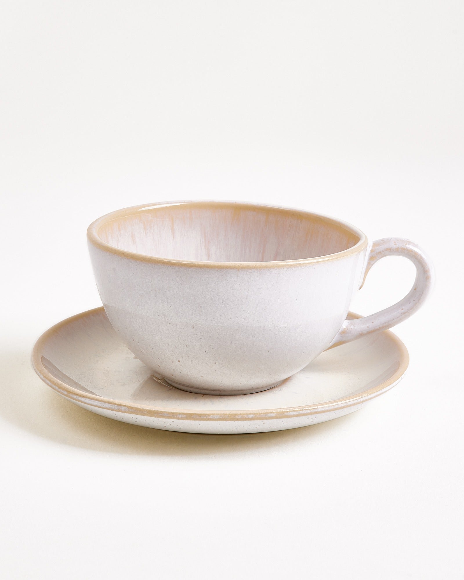 AREIA - LARGE TEA MUG & SAUCER CLASSIC SAND SET OF 6