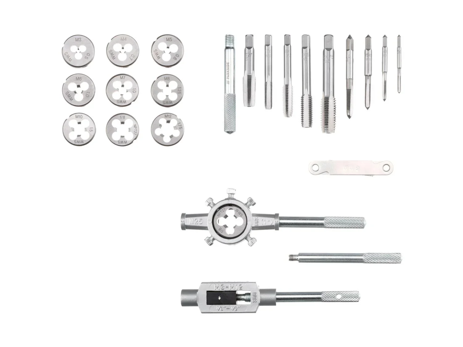 PARKSIDE Set de filetage et taraudage, 21 pices