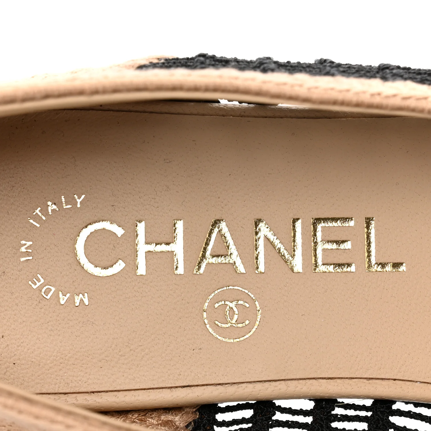 Raffia Cap Toe Ballerina Flats 36.5 Black Beige