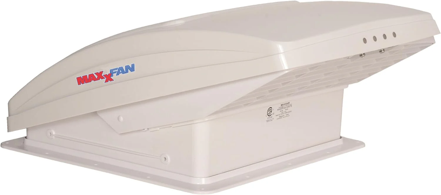 Deluxe - All-In-One RV Vent, Shield & Fan; Built-In Rain Shield, 10 Speed Reversible Fan with Thermostat, Fits Standard 14