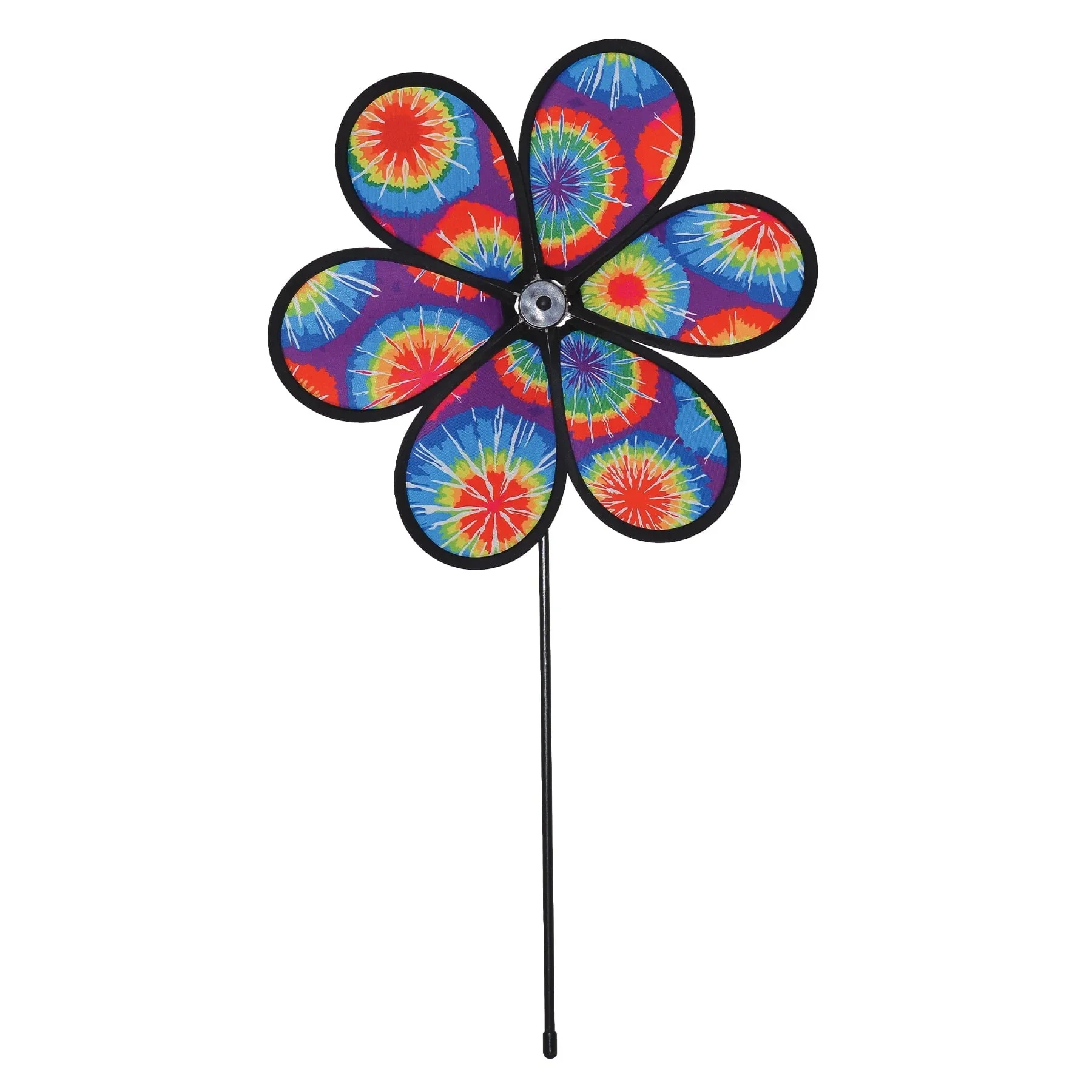 In the Breeze 2887 �?6-Petal Tie Dye Flower Wind Spinner, 12-Inch �?Colorful Flower Spinner Decoration for the Yard and Garden