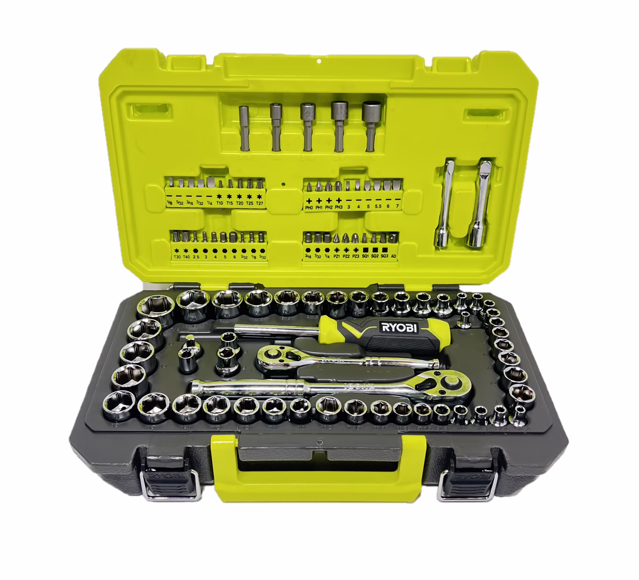 RYOBI 97 PC. 1/4 & 3/8 Drive Mechanics Set - RHMTS49701