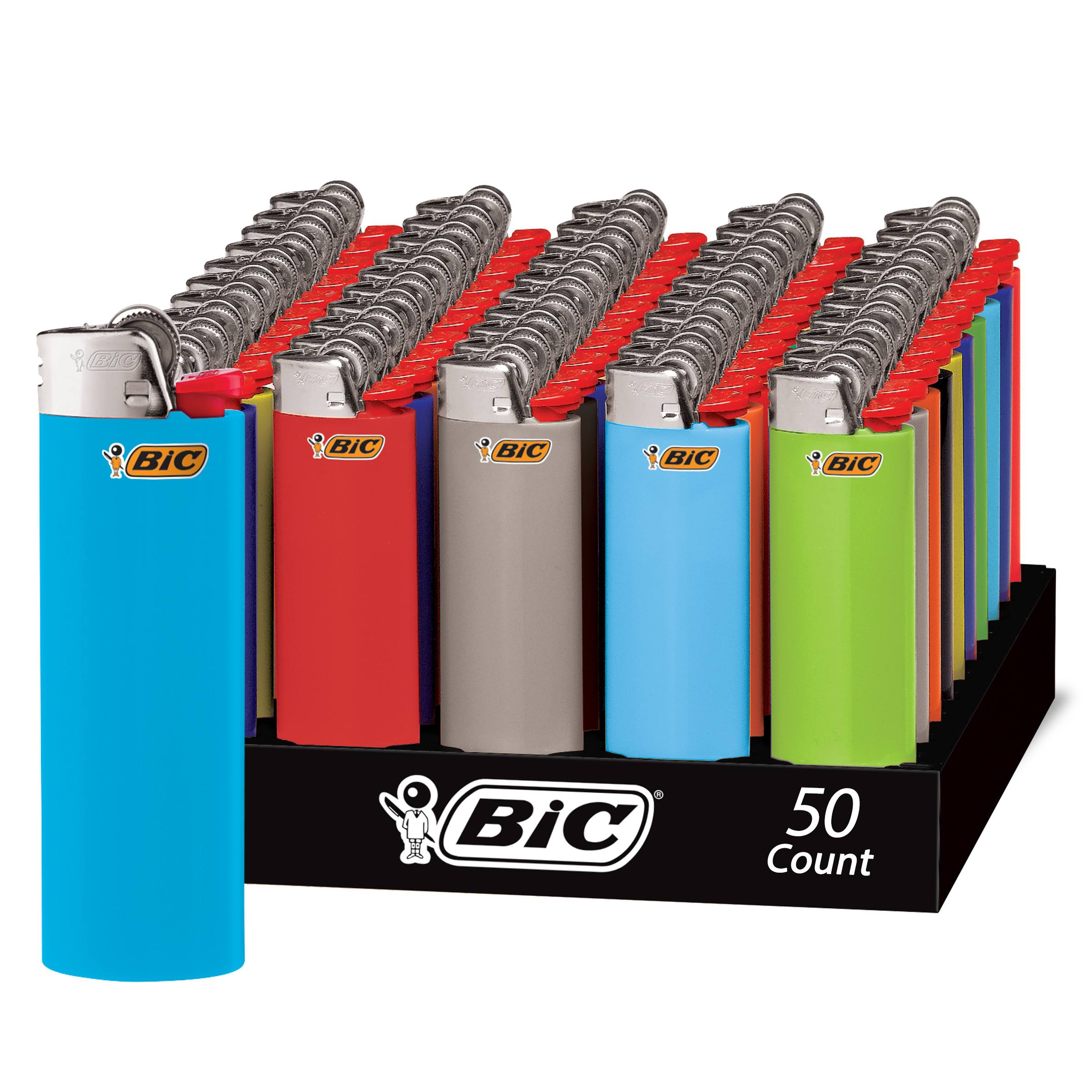 Bic Classic Lighter Assorted Colors 50-Count Tray-Instock