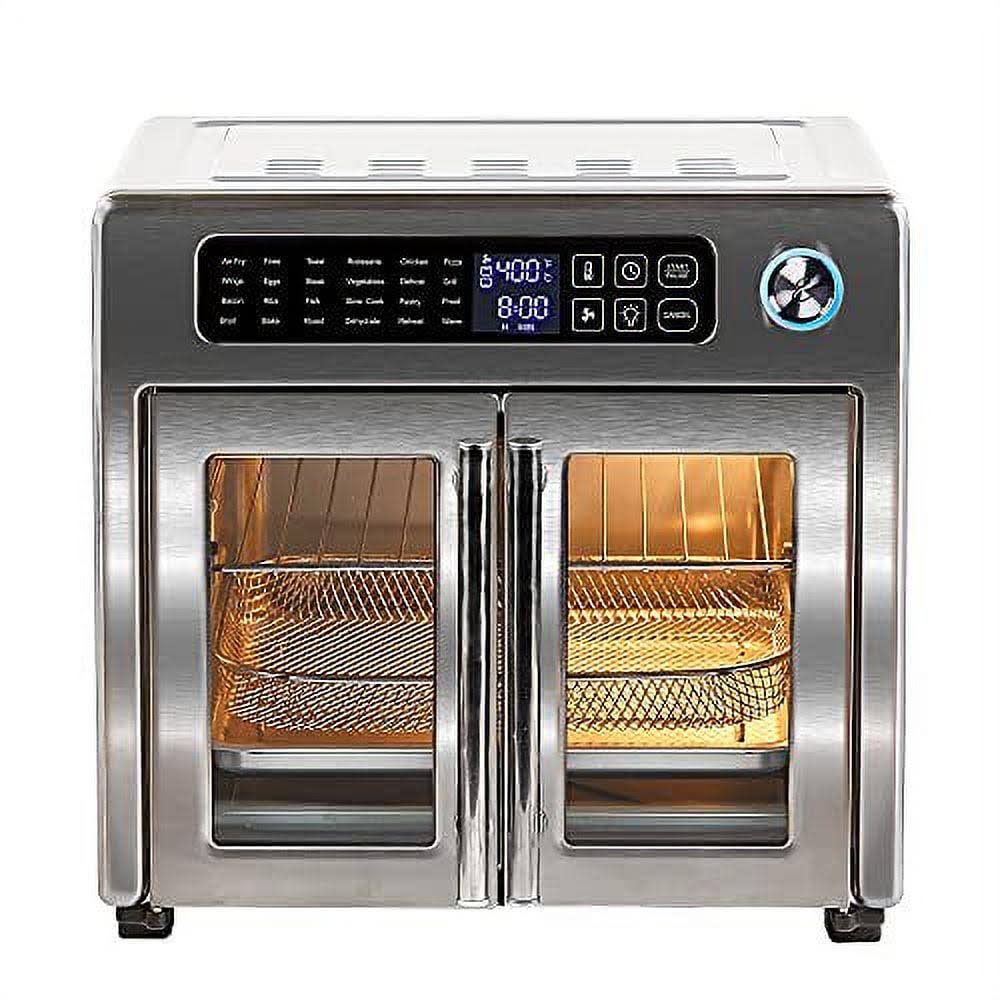Emeril Lagasse 26 qt Digital Extra Large Air Fryer, Convection Toaster Oven with French Doors, Stainless Steel