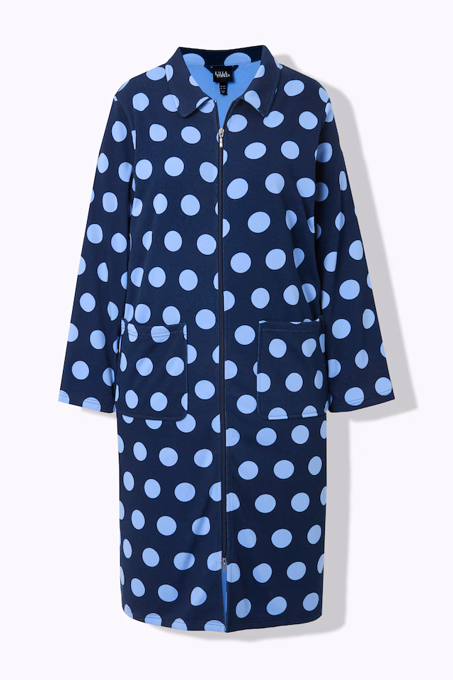 Polka Dot Zip-Up Bathrobe