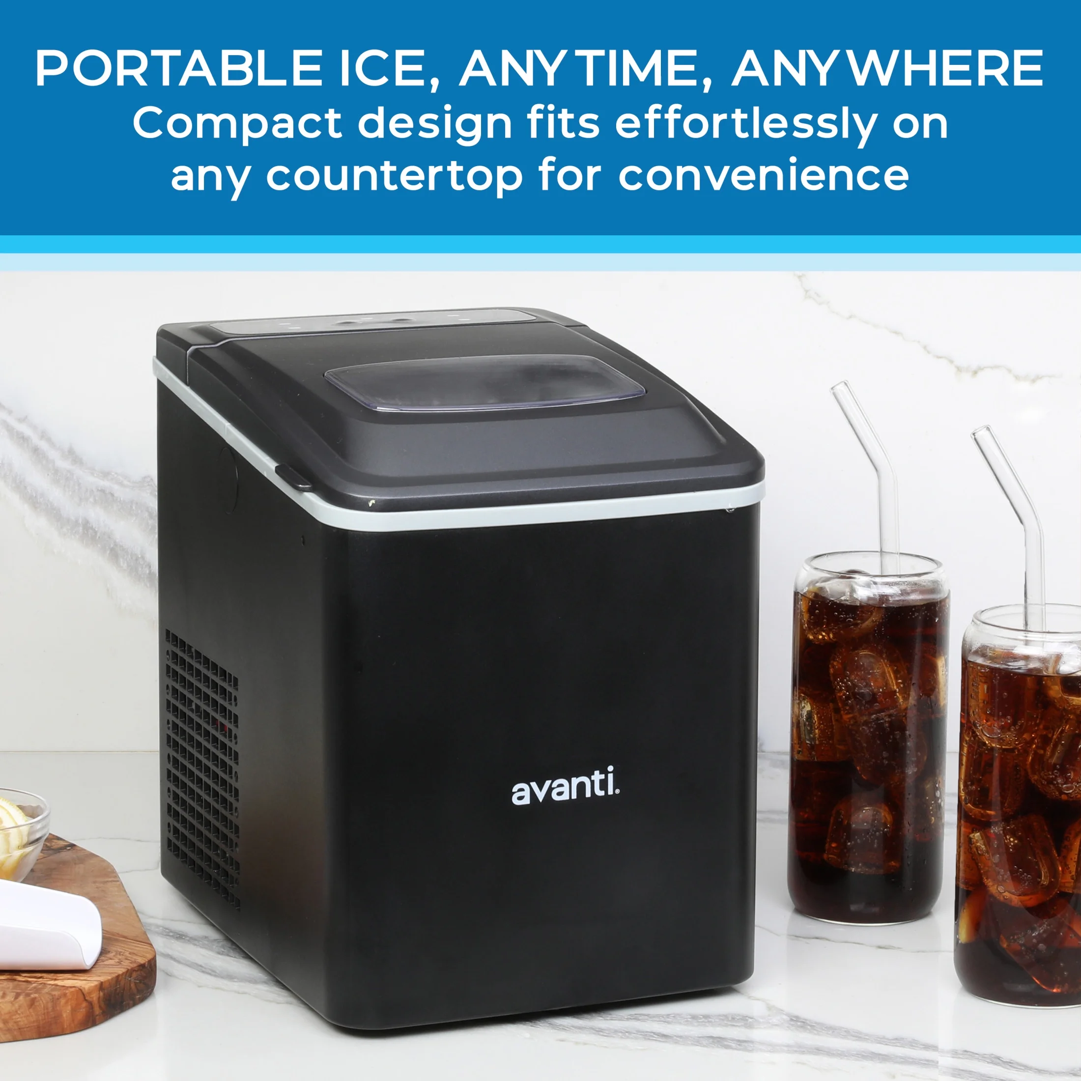 Avanti Mighty Ice 26 lb. Countertop Bullet Ice Maker, in Black (AVIM2625BK)