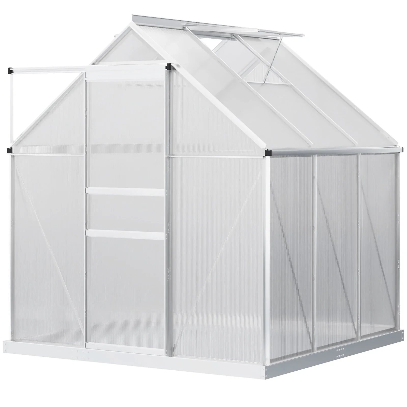 Outsunny 6' x 6' x 6.5' Polycarbonate Greenhouse Walk-in Green House Clear