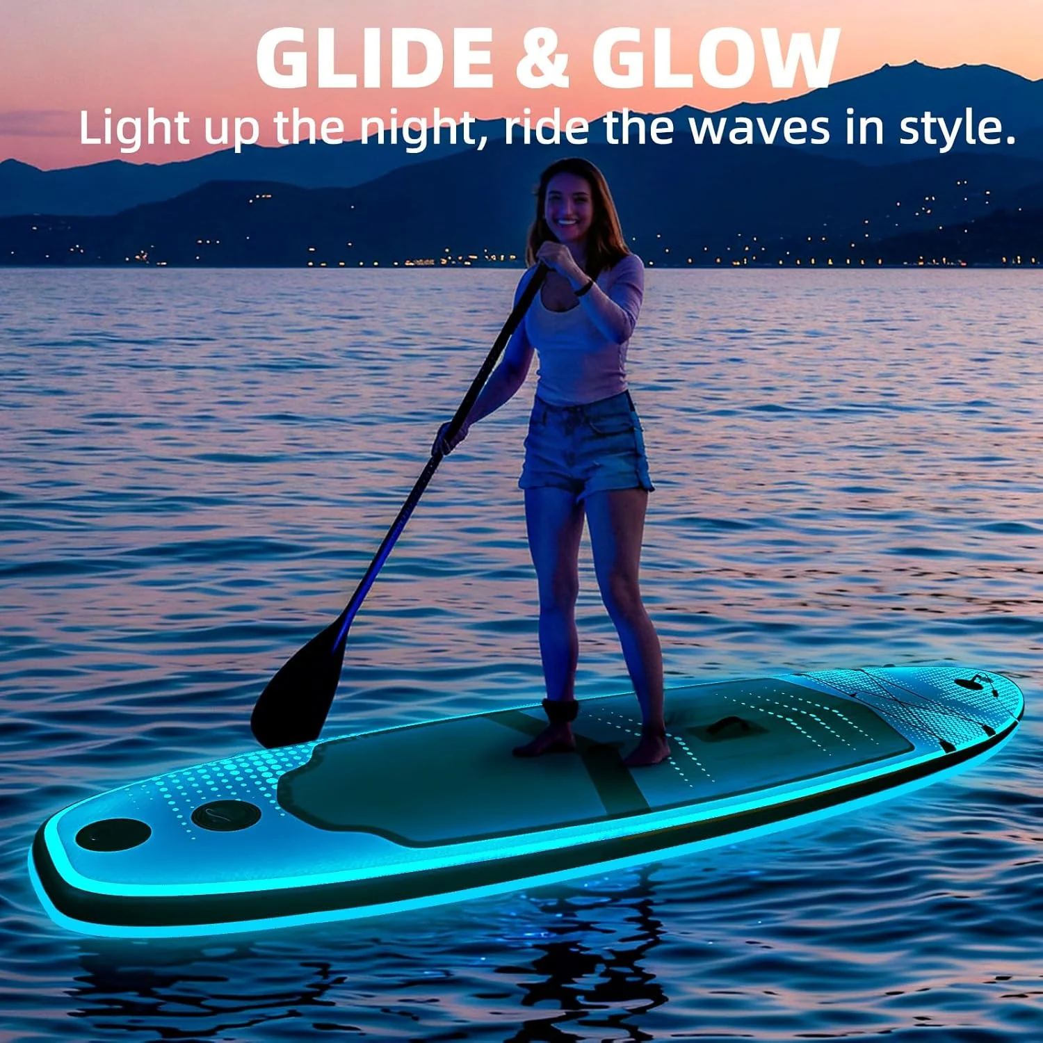 AECOJOY Inflatable 10.5' Stand Up Paddle Board with Strapped Seat, Premium SUP Board Kit