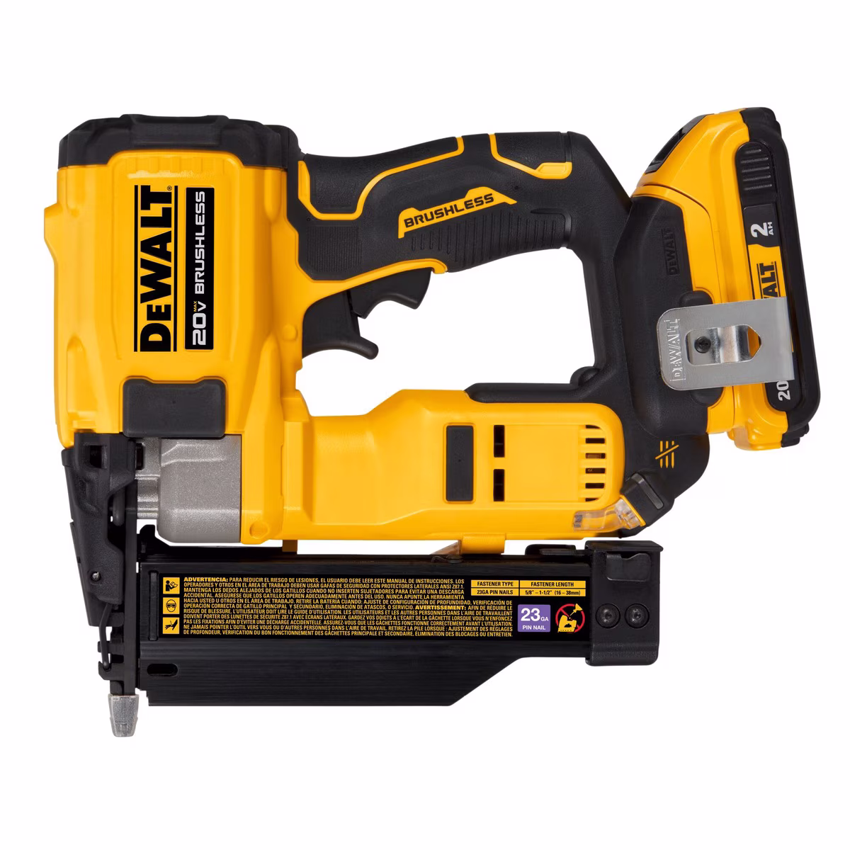 DCN623D1 20-Volt MAX Atomic Compact Cordless Pin Nailer Kit, Brushless Motor, 23 Gauge, Battery Quantity 1(1) - Image 2
