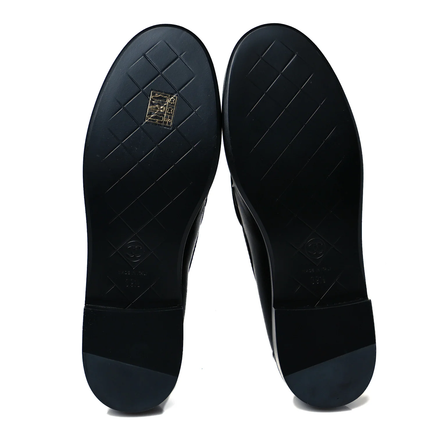 Lambskin Quilted CC Turnlock Loafers 39.5 Black