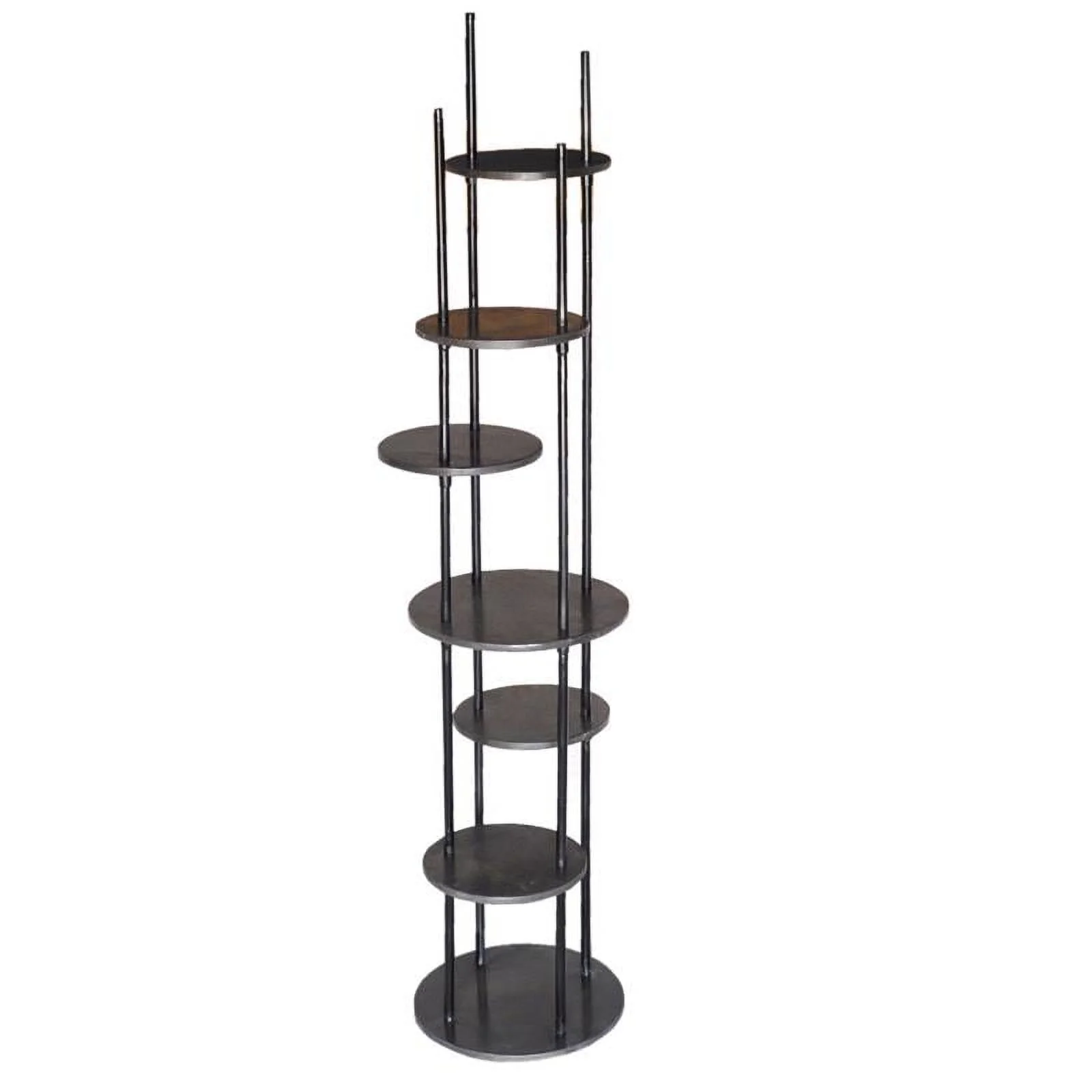 Graham Multiple Round Shelf Etagere Brown Metal - Image 2