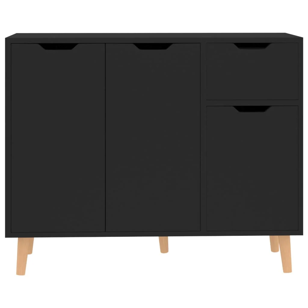 vidaXL Sideboard Console Cabinet with Storage for Bedroom Engineered Wood(Black)