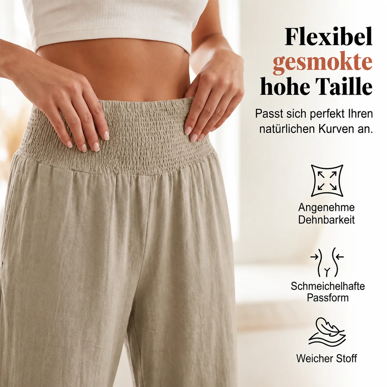 Pantalon large bohème avec ourlet à volants