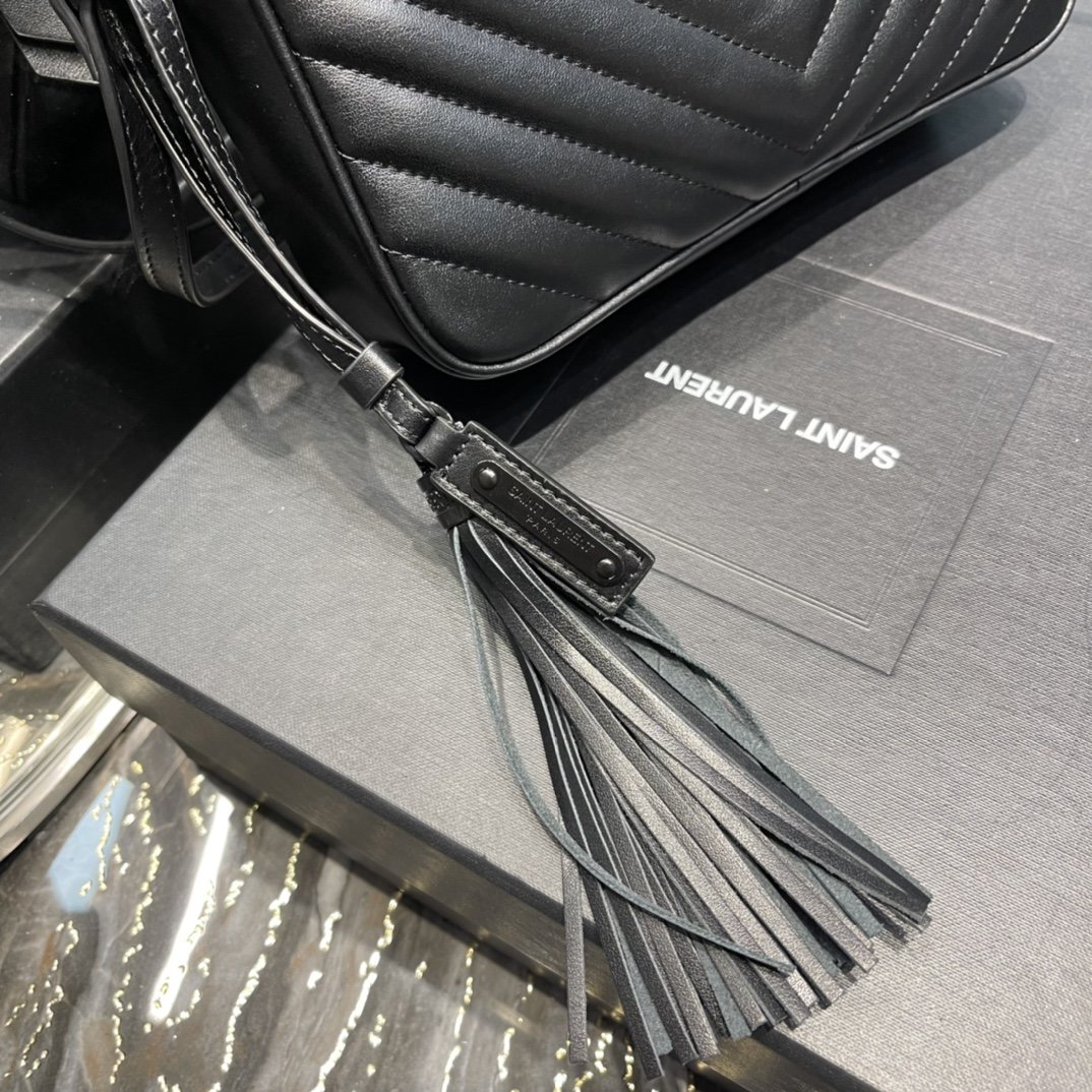 Y Lou Camera Bag Black With Metal Hardware