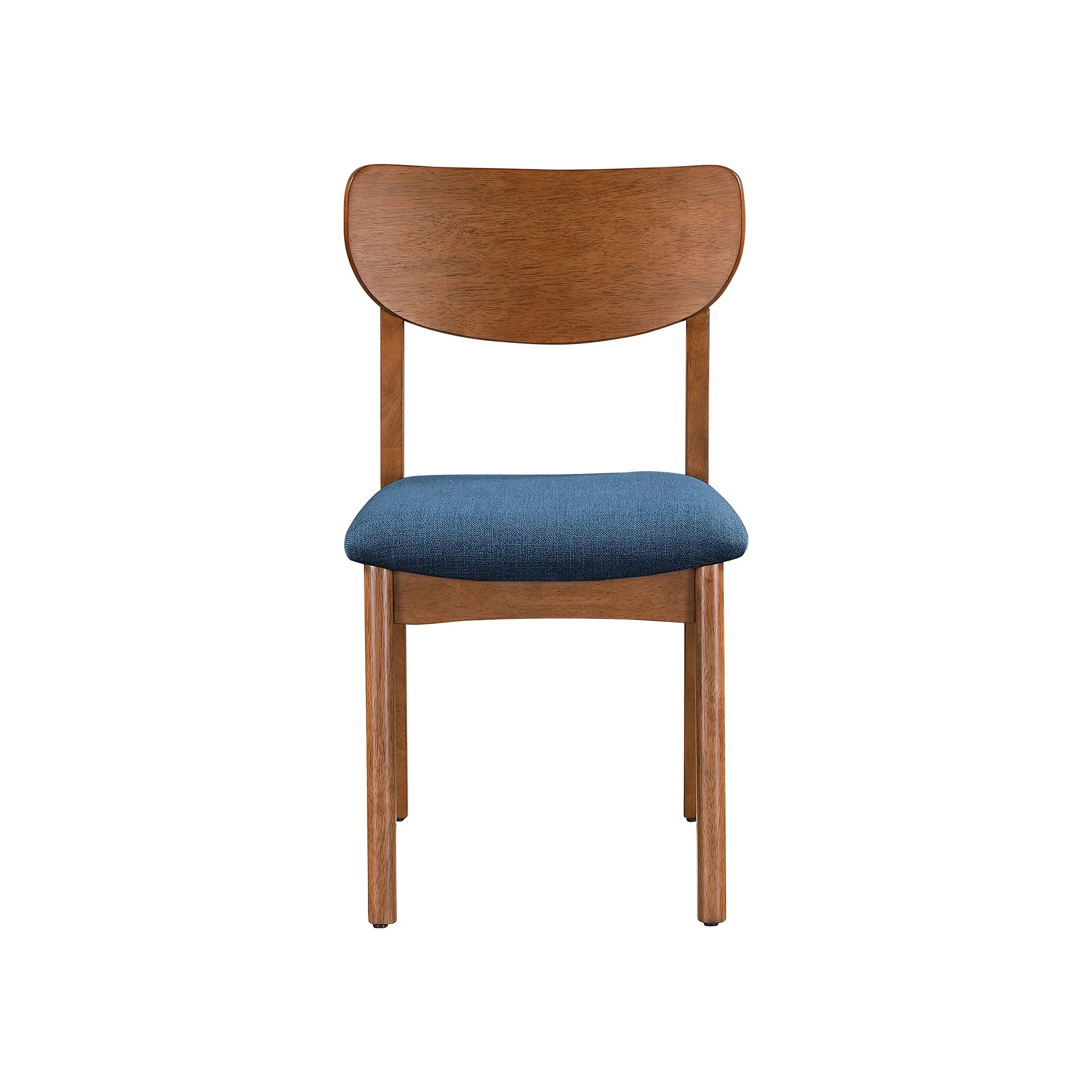 Better Homes & Gardens Greyson Mid-Century Dining Chairs, Black Faux Leather, Acorn Finish, Set of 2