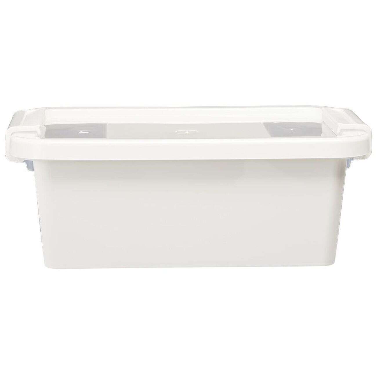 Boîte de rangement avec couvercle blanc transparent 4L
