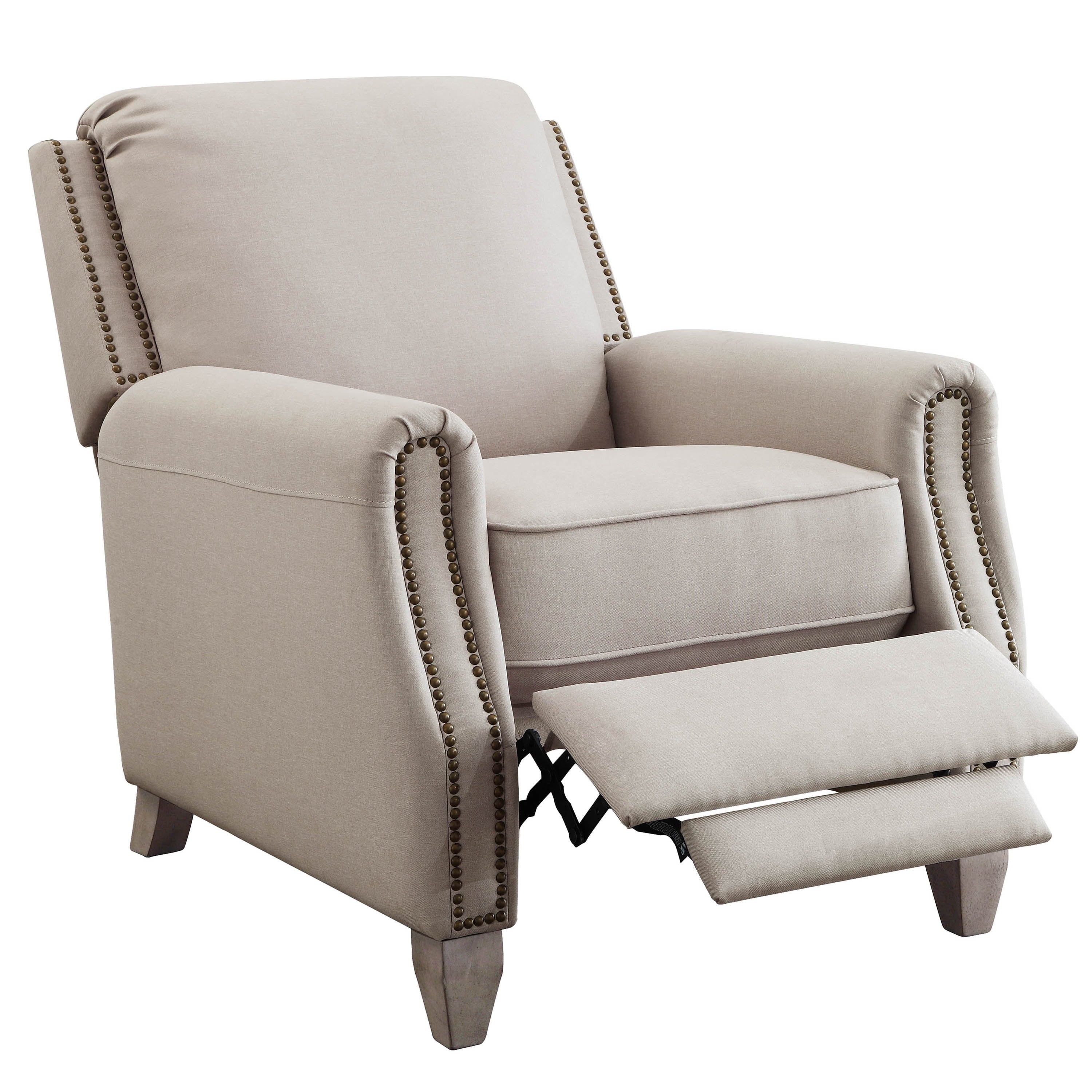 Better Homes and Gardens Pushback Recliner, Taupe Fabric Upholstery