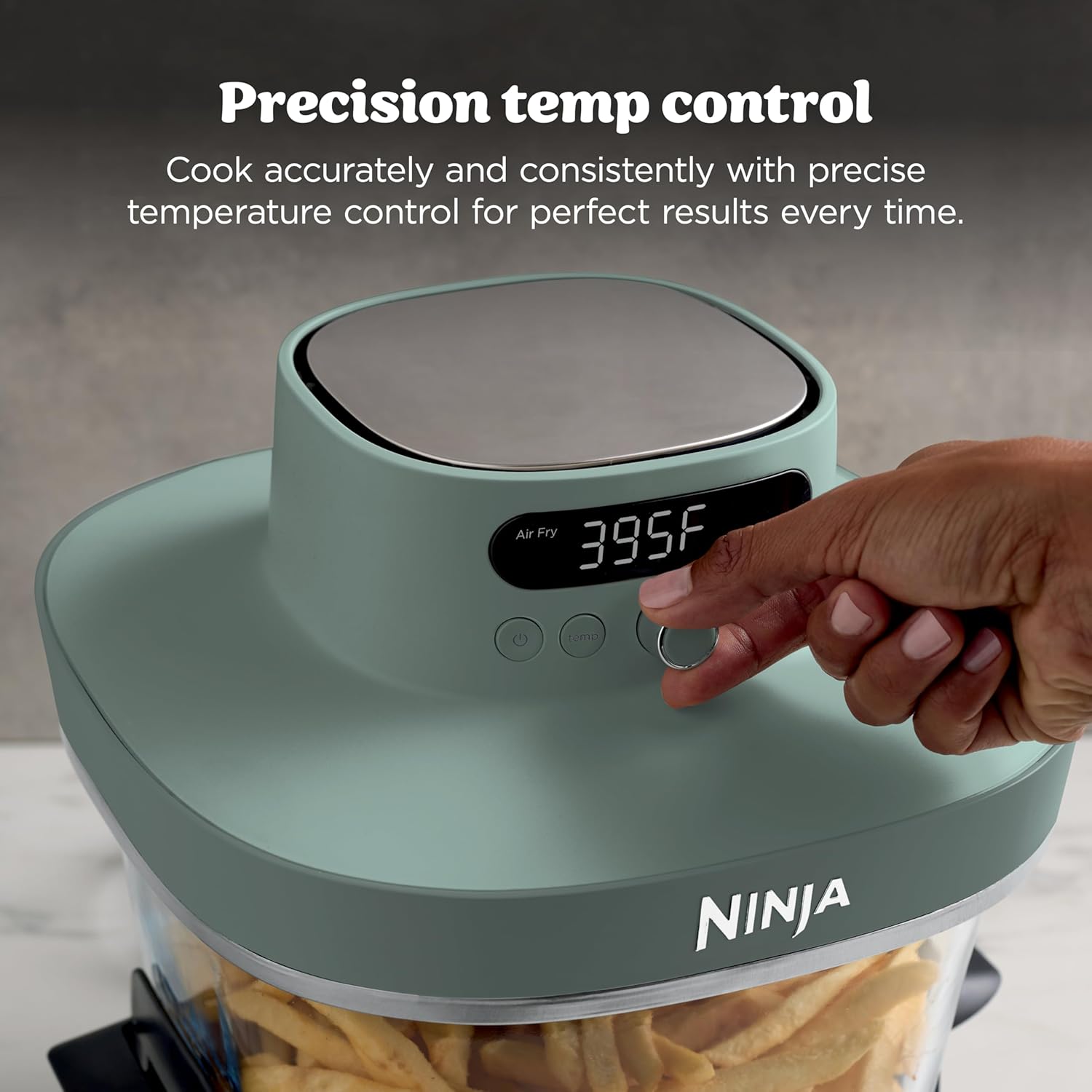 Ninja Crispi Pro Glass Air Fryer, 6-in-1, Ash Grey, AS101DG