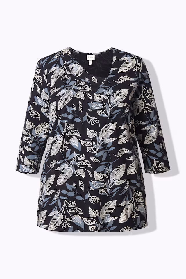 Eco Cotton Asymmetric Leaf Print Tee