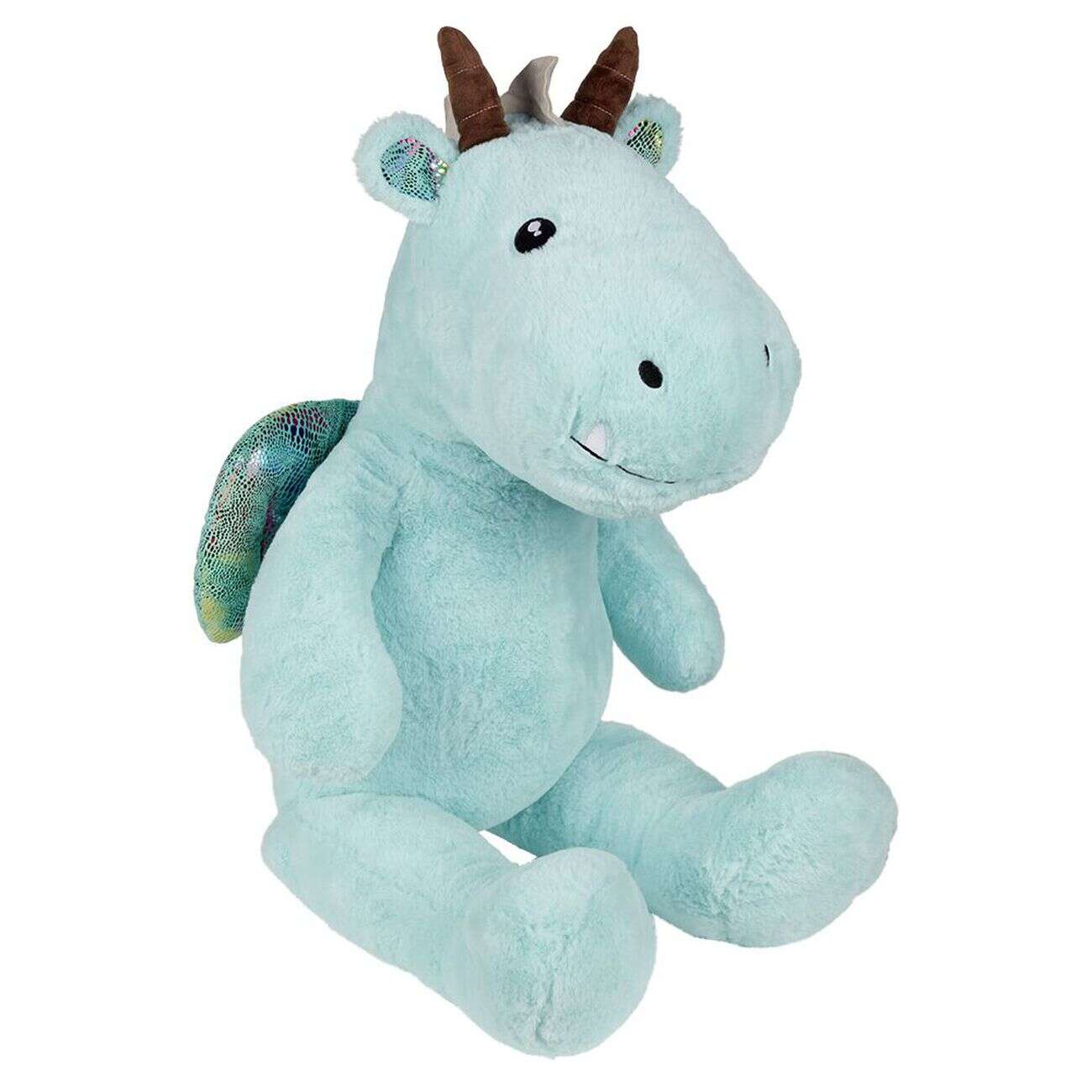 Peluche dragon polyester 100x40x30cm bleu