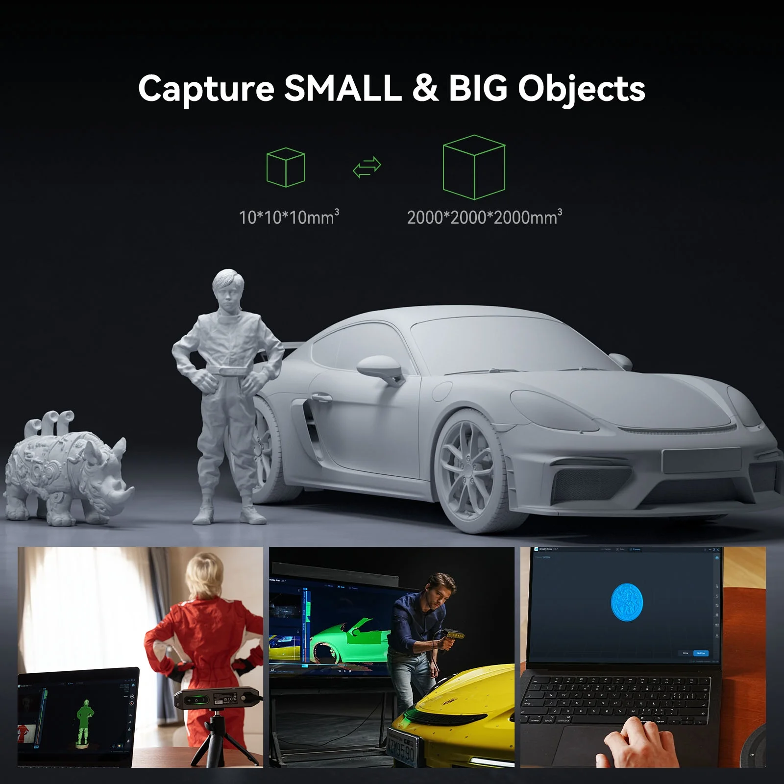 CR-Scan Otter 3D Scanner Kit High Accuracy 0.02mm with 8 LED Infrared Lights 24 Bit Full-Color Scan, Noiseless, Sensitive Operation for Windows/macOS - Image 5