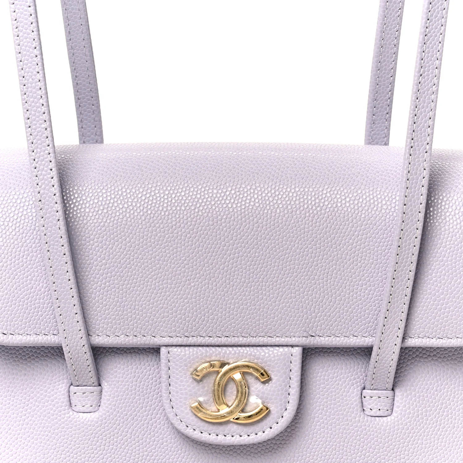 Shiny Caviar Mini Preppy Coco Shoulder Bag Purple