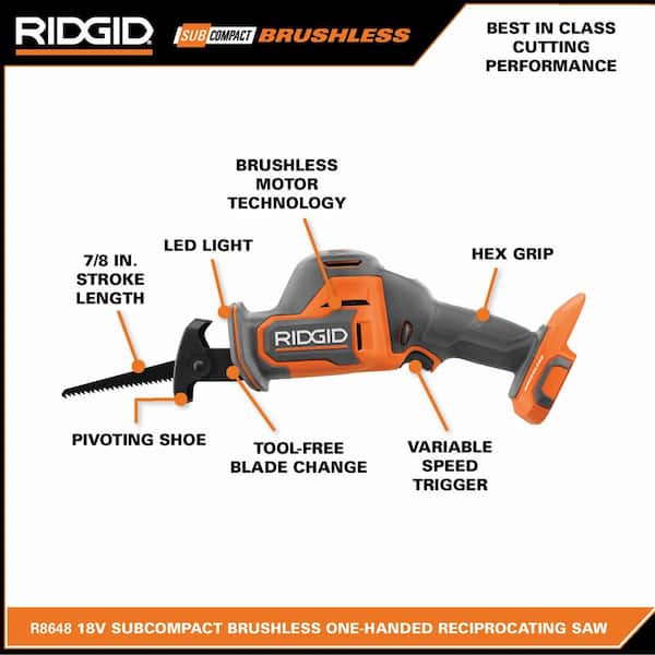 18V SubCompact Brushless Cordless One-Handed Reciprocating Saw (Tool Only) - Image 3