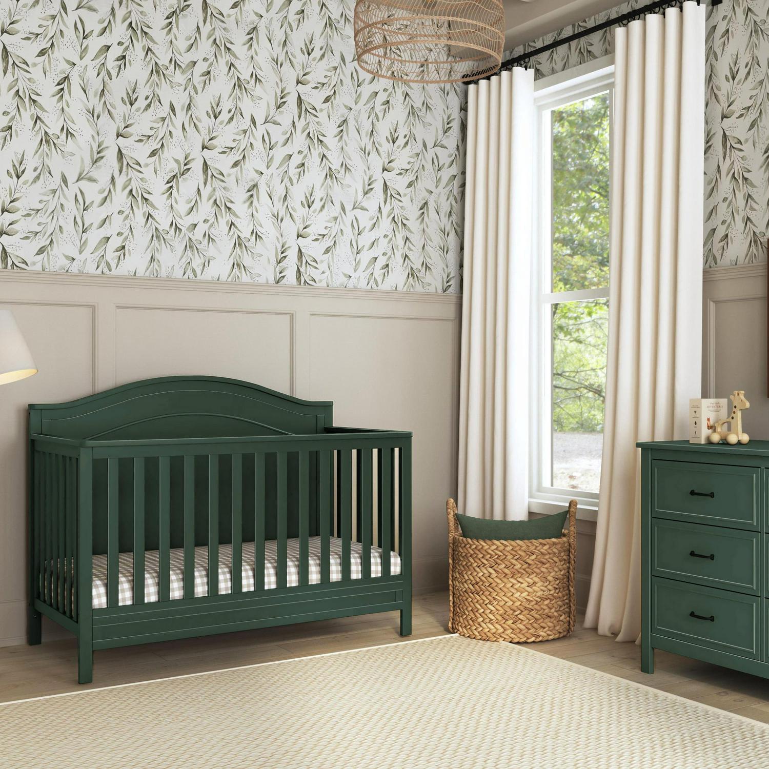 Charlie 4-in-1 Convertible Crib. Greenguard Gold Certified. Forest Green - Image 6